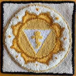 Gold punch needle design