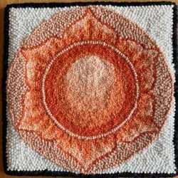 Rust colors of punch needle design